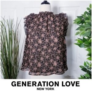 Nwot Generation Love High Neck‎ Floral Top